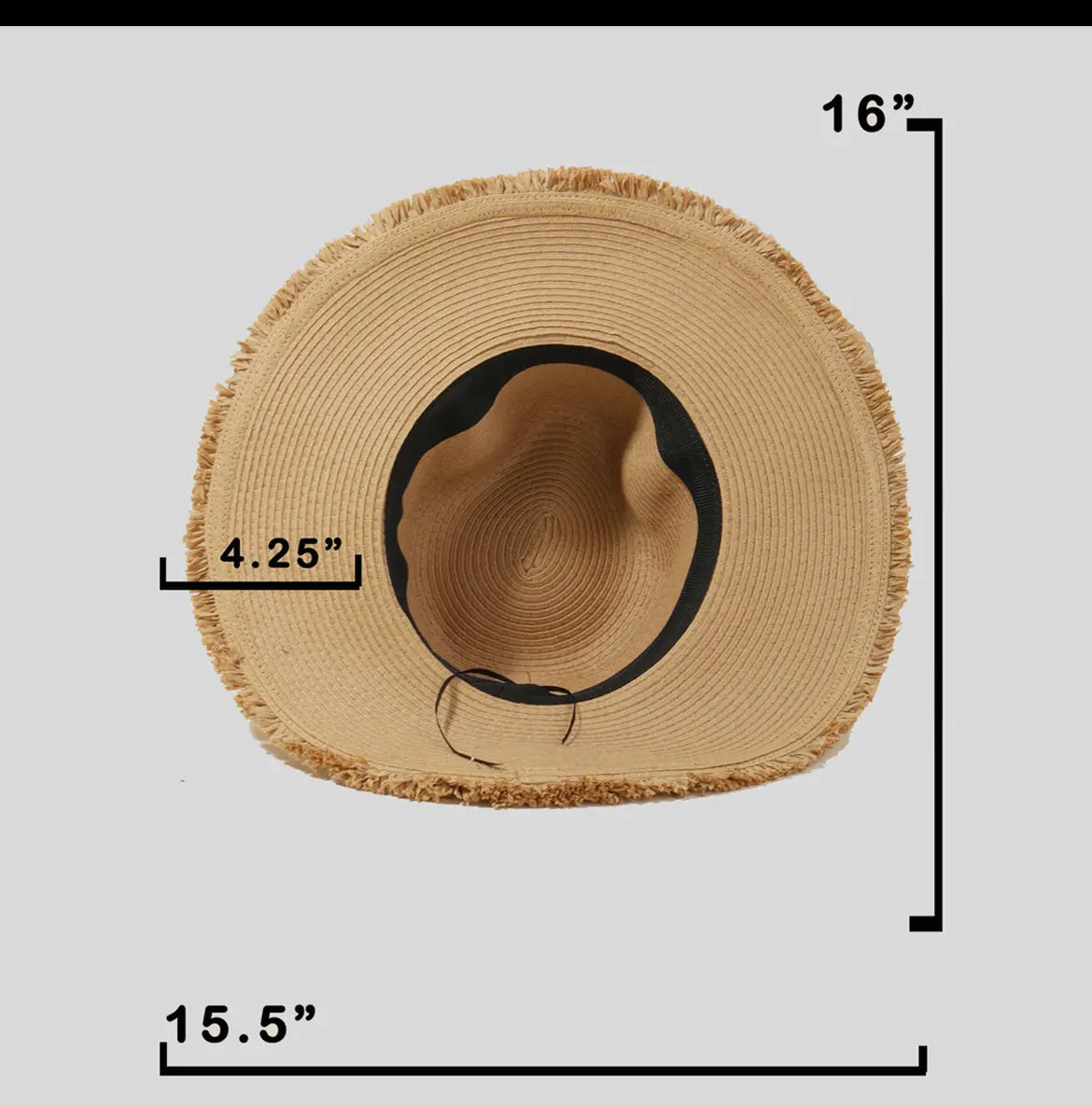 Tan floppy straw hat