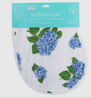 Hydrangeas burp & bib combo