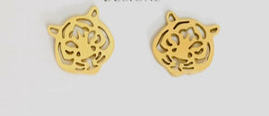 SS cute Tiger face studs