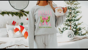 Fa La La fabulous w/ a side of Grinch sweatshirt- gildan