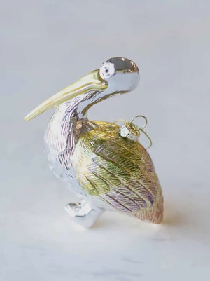 Pelican ornament silver