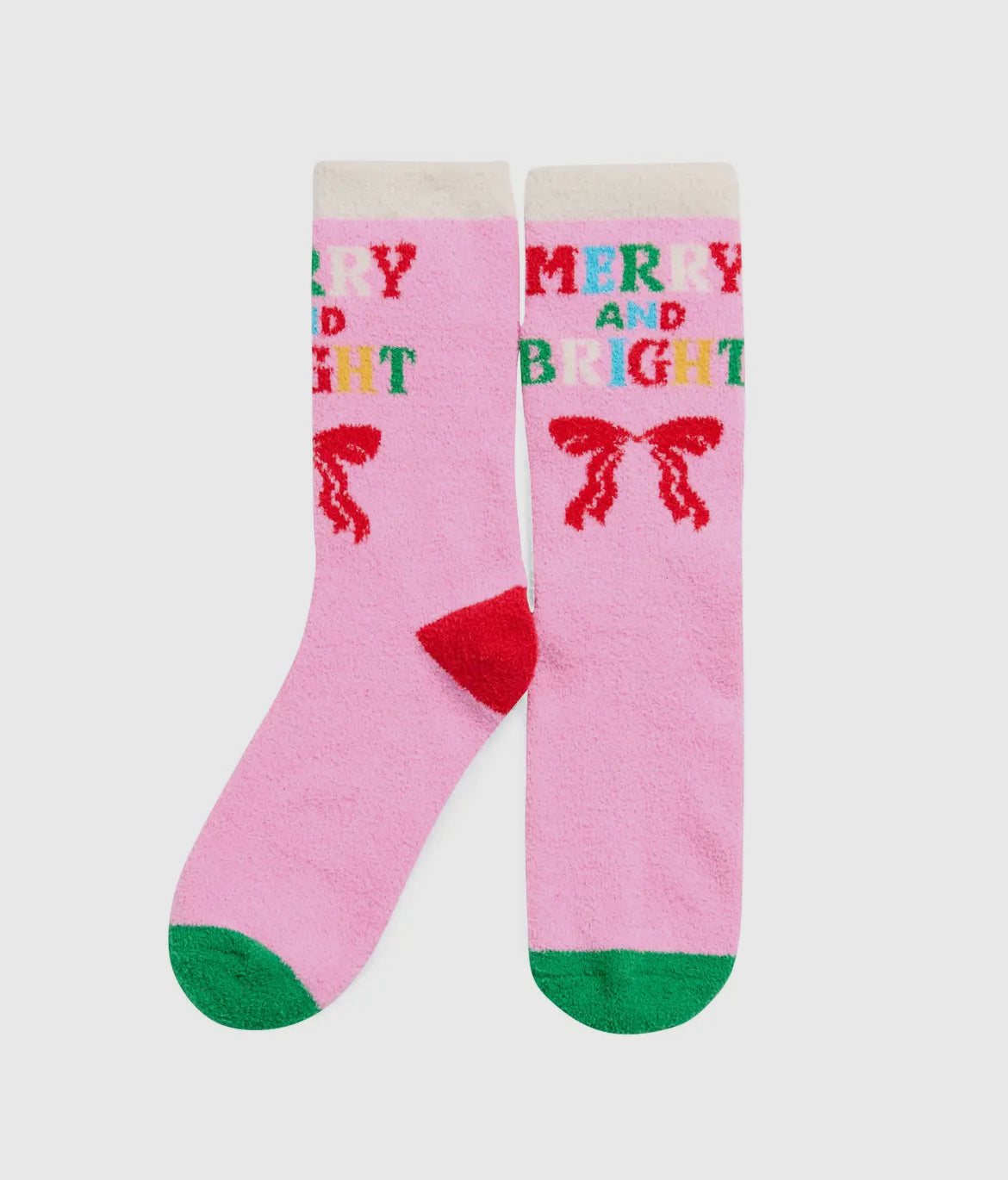 Pink Merry and Bright socks