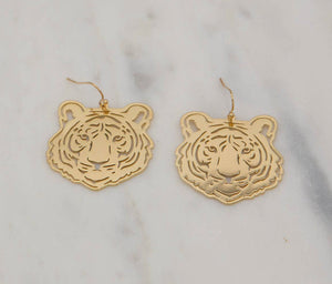 Tiger face earrings