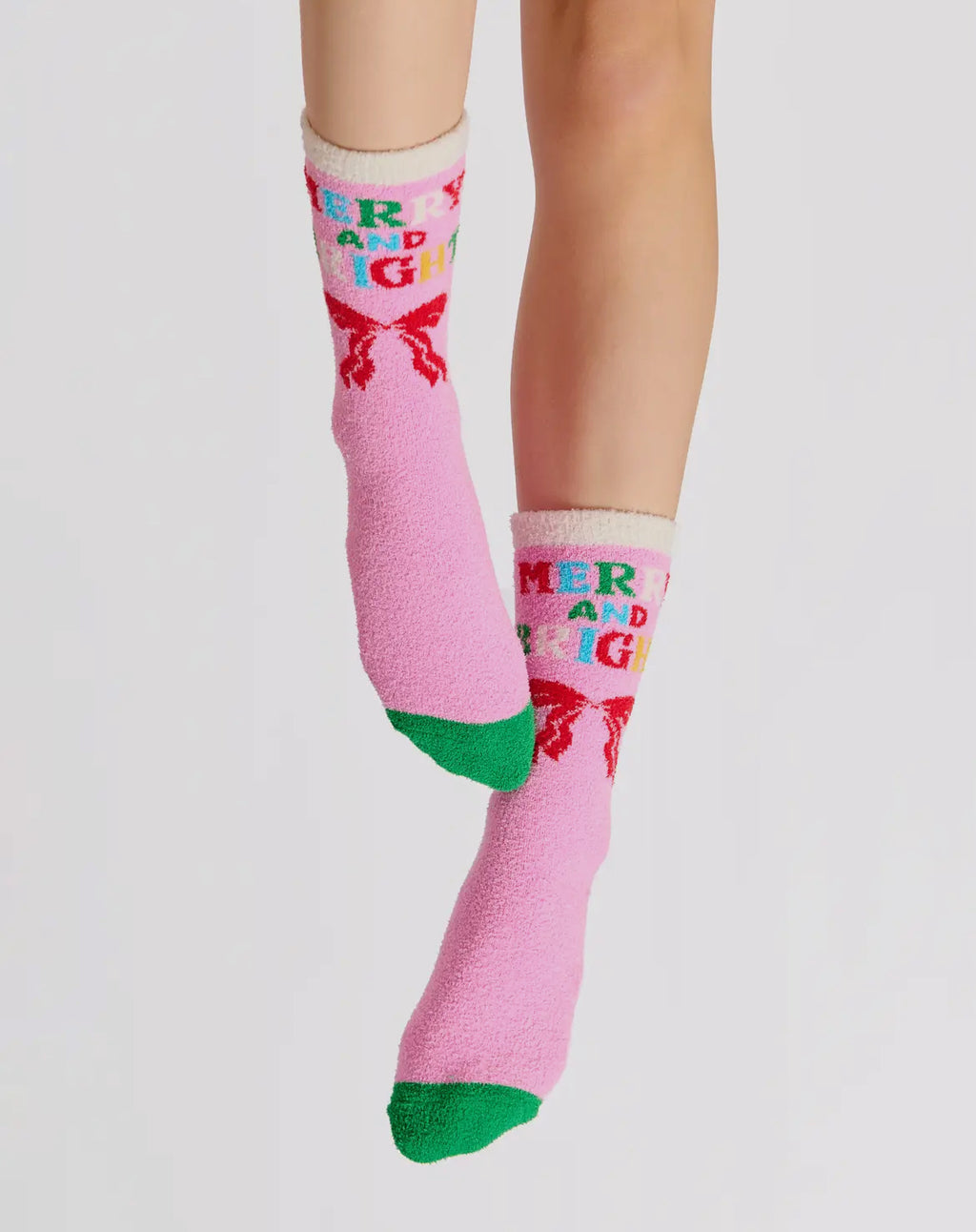 Pink Merry and Bright socks