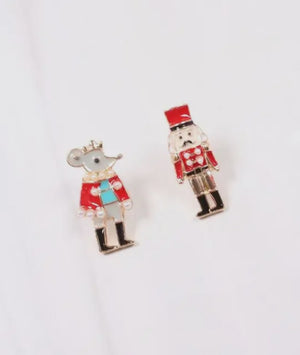 Nutcracker Suite Dreams earring studs-red