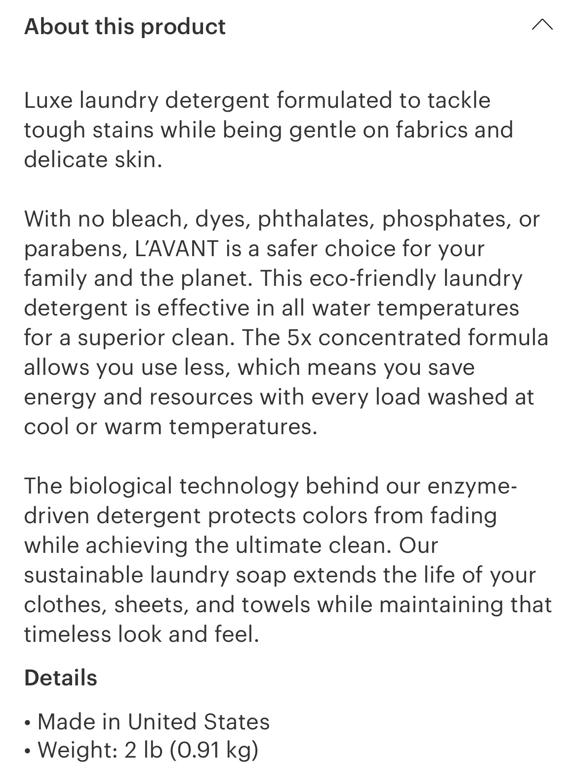 L’avant- fresh linen laundry detergent