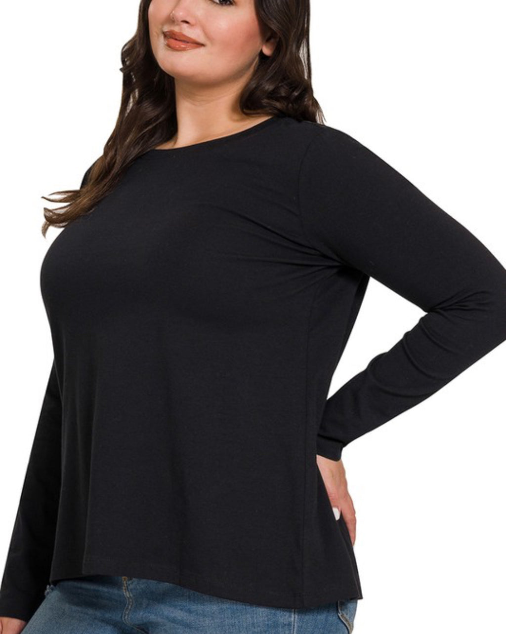 Curvy black relaxed fit tshirt