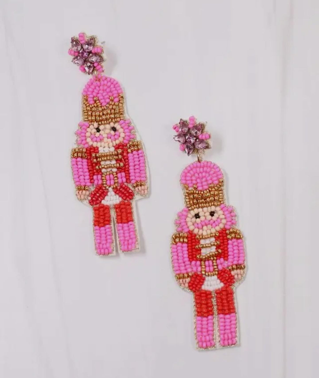 Franz Nutcracker earrings Hot pink