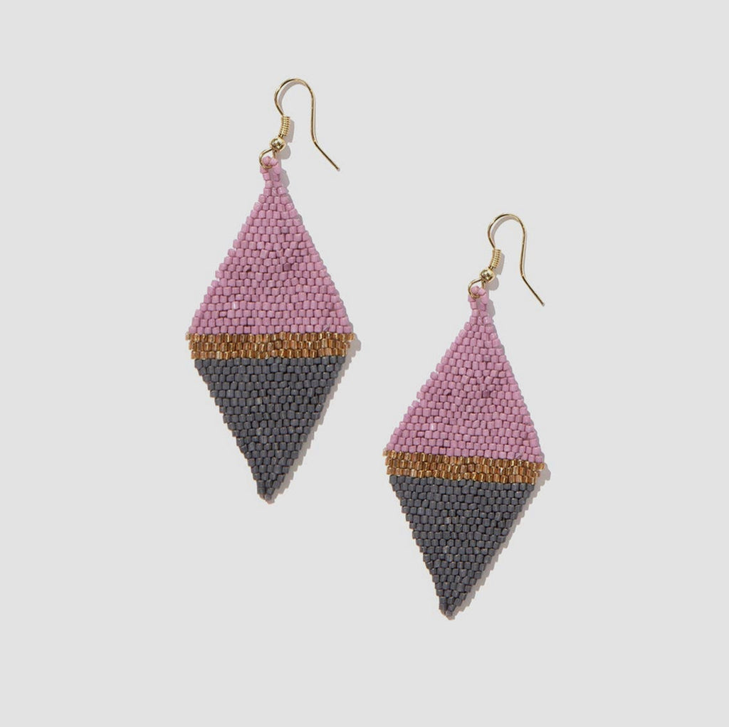 Lilac/gray beaded earrings