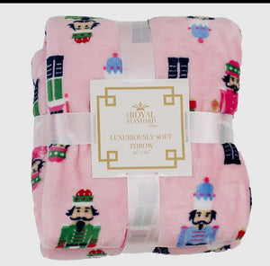 Pink Nutcracker March throw