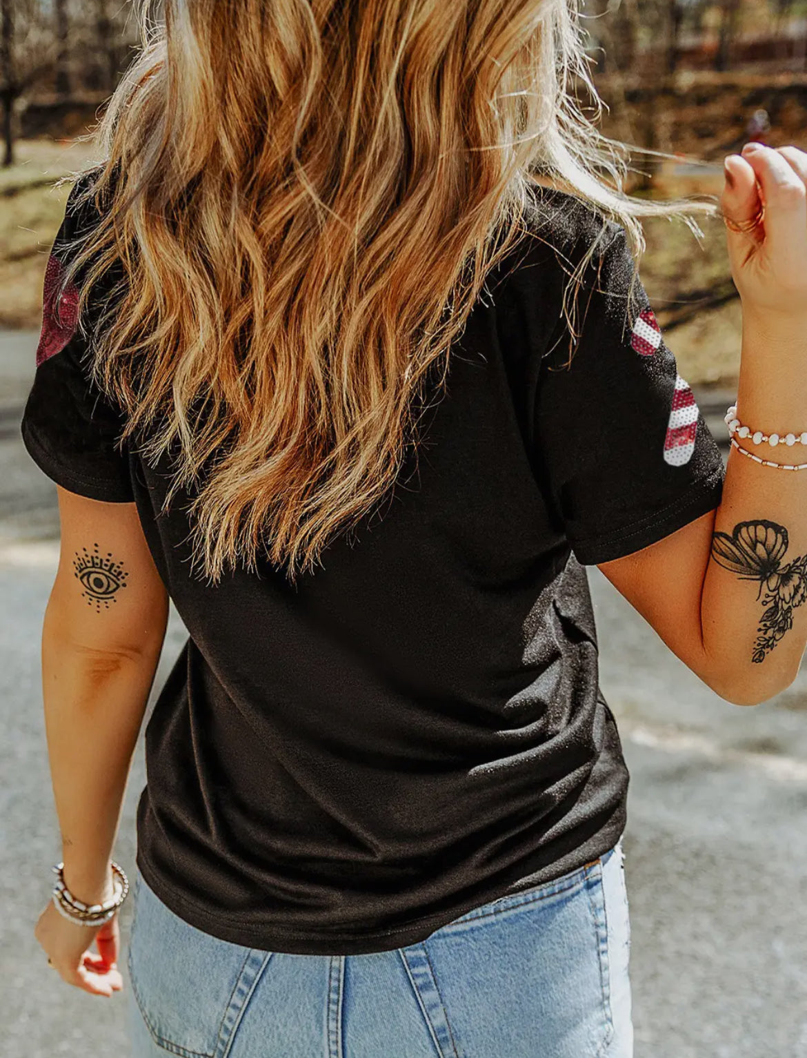 Black Xmas sequined tshirt