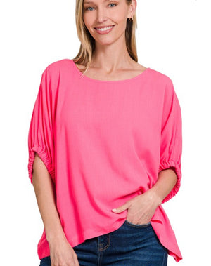 Fuschia oversized boxy top