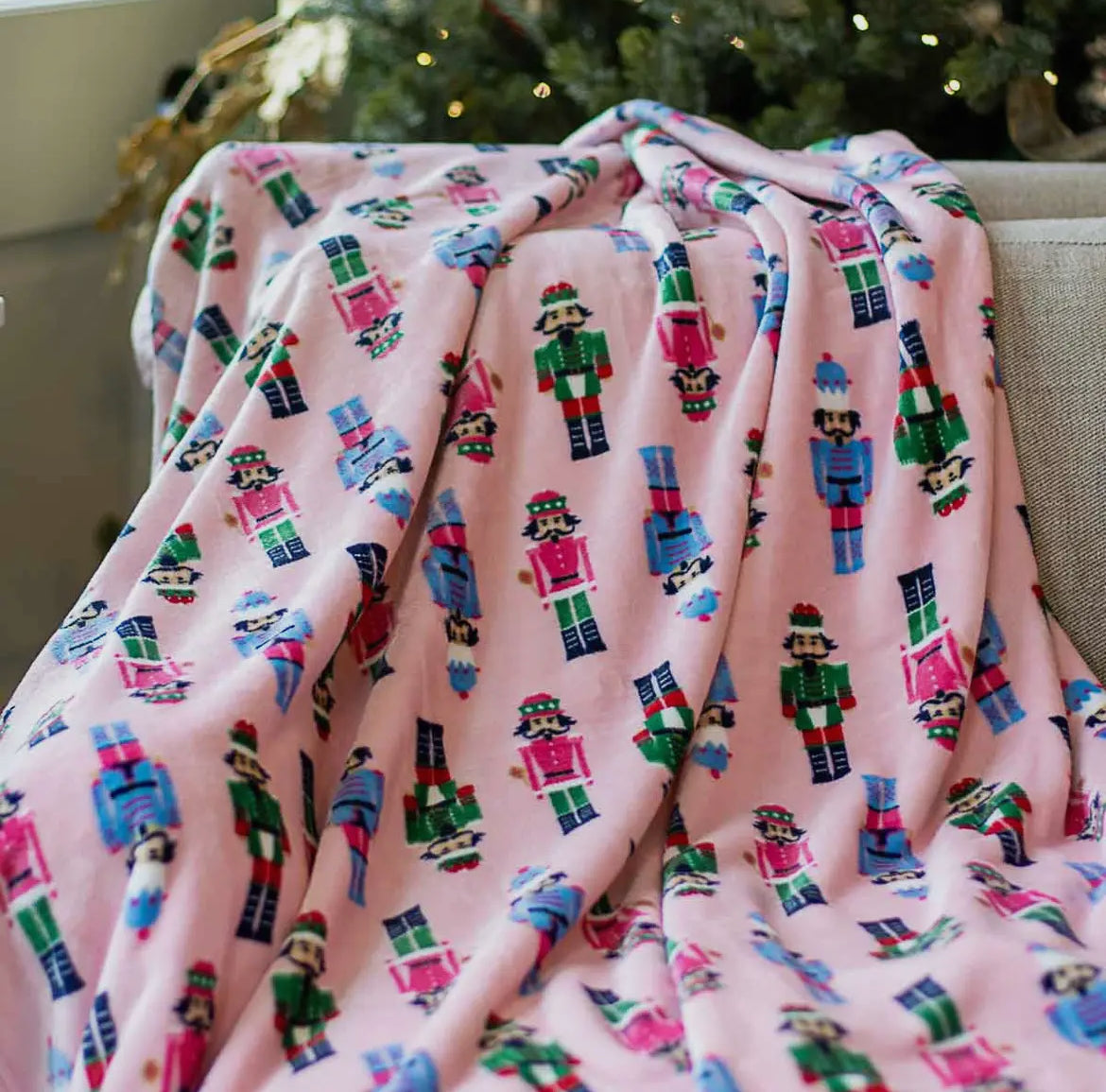 Pink Nutcracker March throw