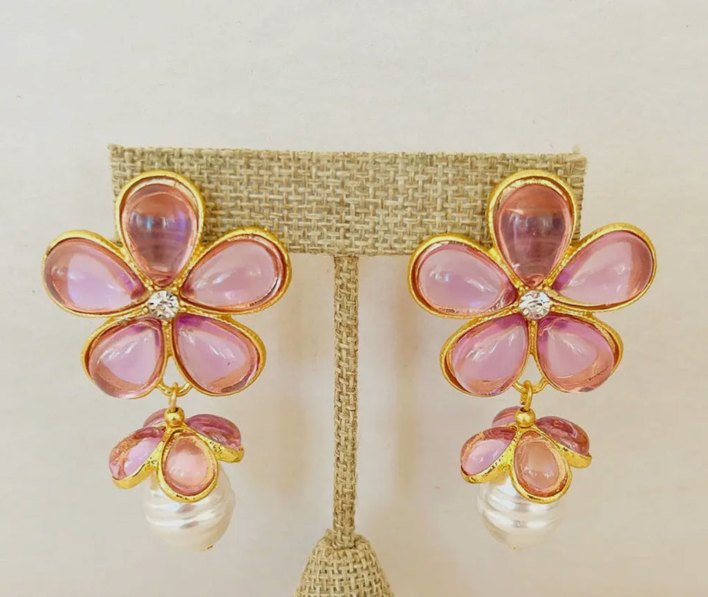 BC lavender floral earrings