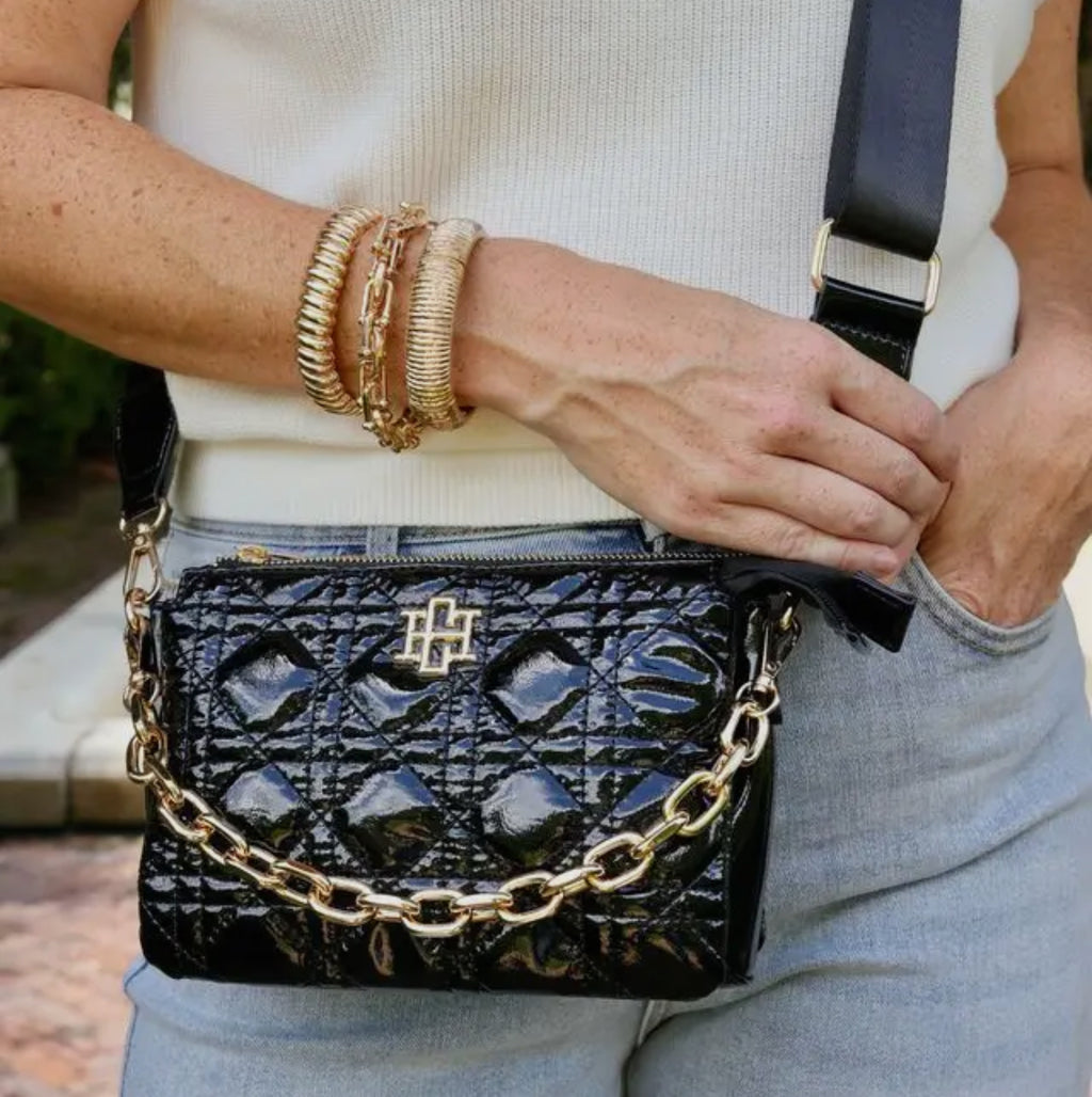 Black patent crossbody- Jace