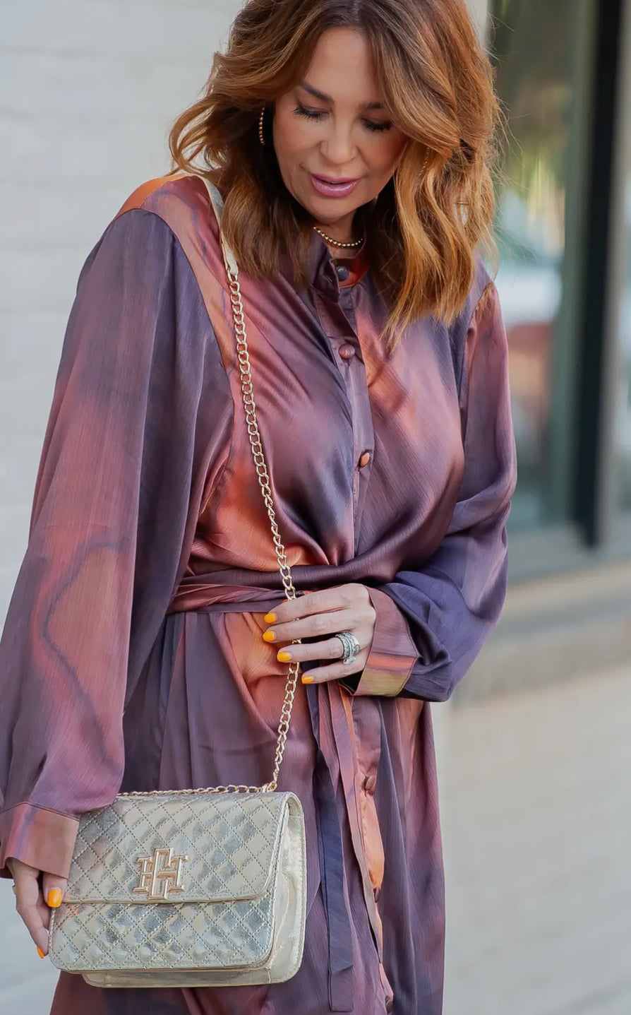 Champagne gold Rory cross body