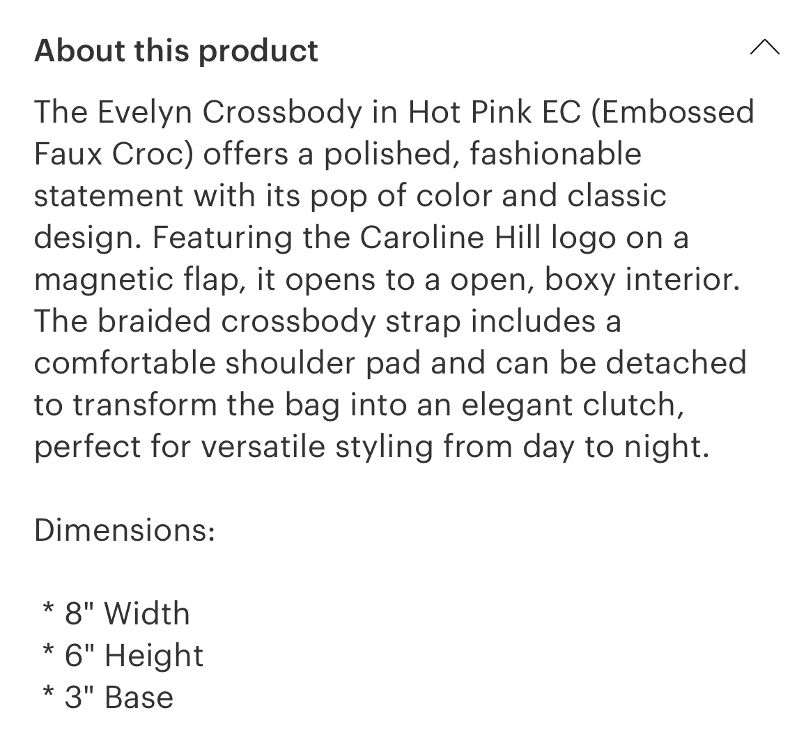 Hot pink Evelyn crossbody