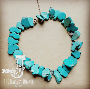 Turquoise slab stone necklace