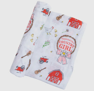 Country Girl swaddle receiving blanket