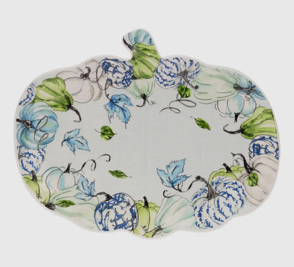 Chinoiserie pumpkin ceramic plate-10”