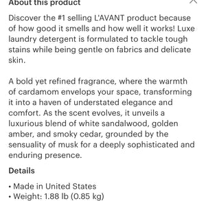 L’avant Amber Santal laundry detergent