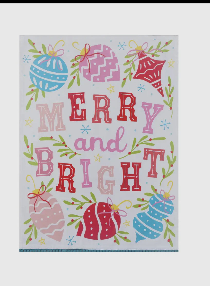 Merry and Bright kitchen towel(seasonal items non returnable)