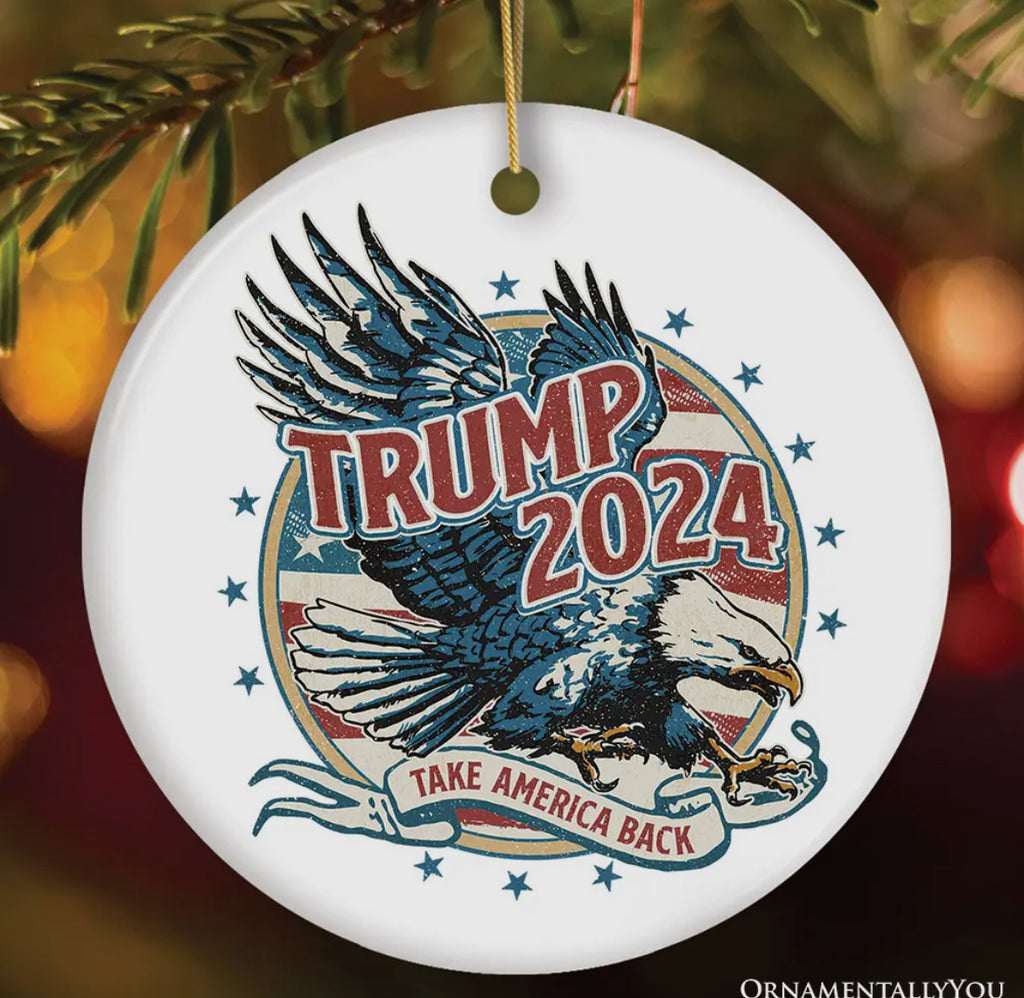 Donald Trump, Eagle 2024, Take America back ceramic ornament