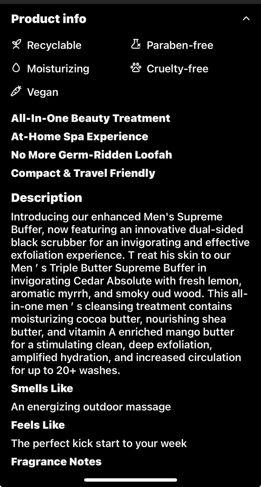 Men’s triple butter Supreme buffer