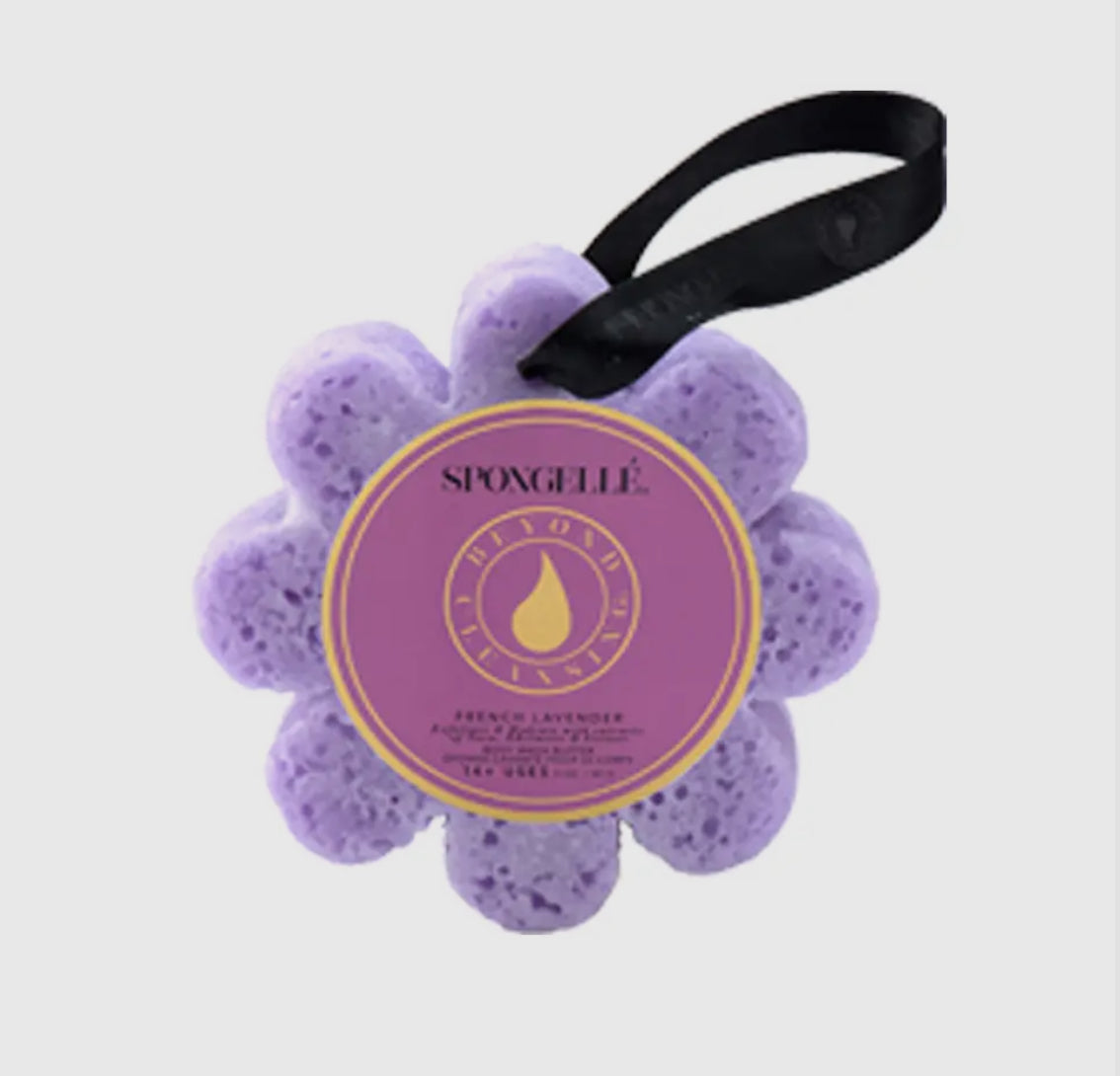 Flower body infused buffers by Spongelle