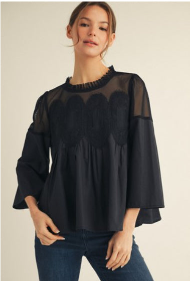 Black crochet top