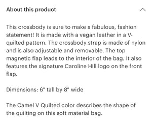 Camel v-quilted crossbody(Angela)