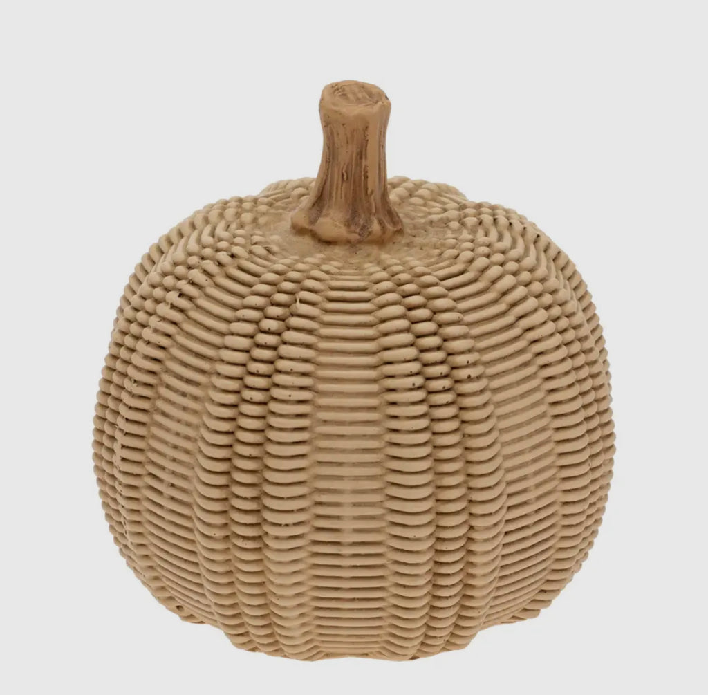 Small wicker textured pumpkin