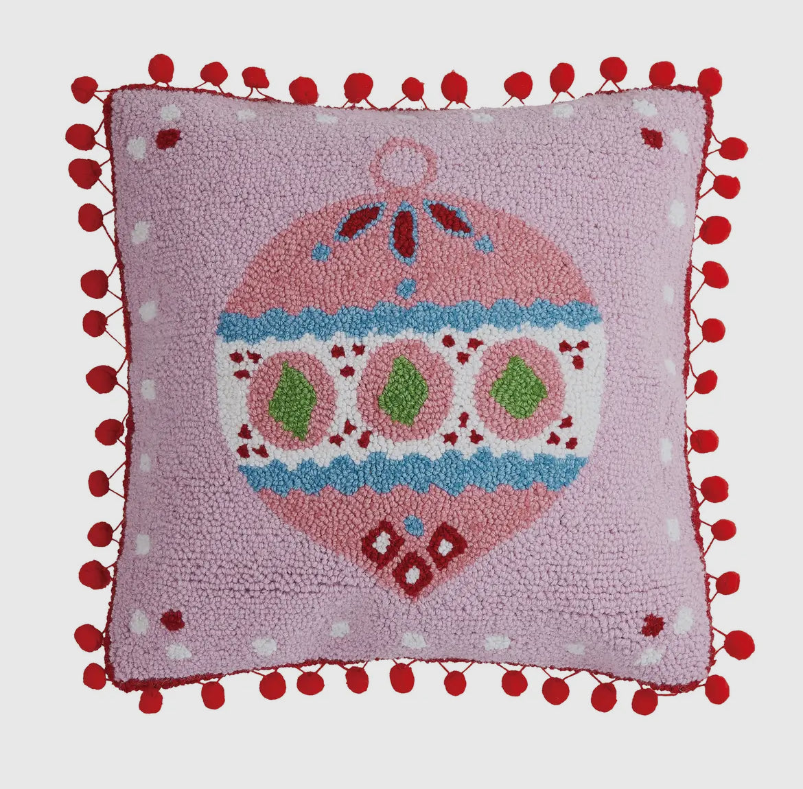 Sparkle pink Christmas ornament pillow- hook