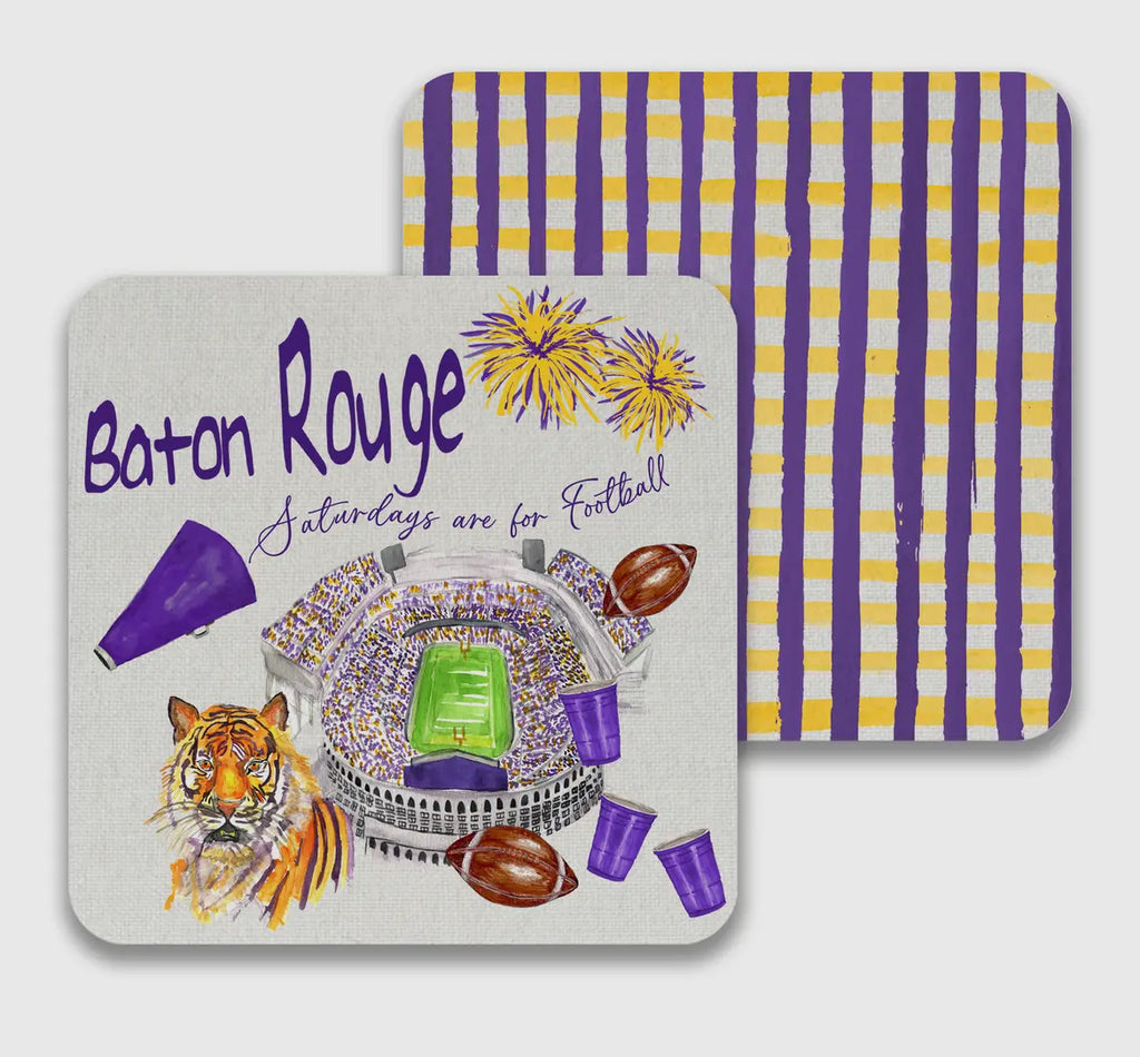 La Baton Rouge football paper coasters(reversible)
