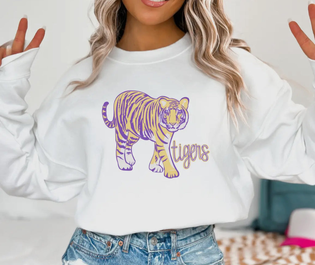 LSU Tiger mascot graphic sweatshirt