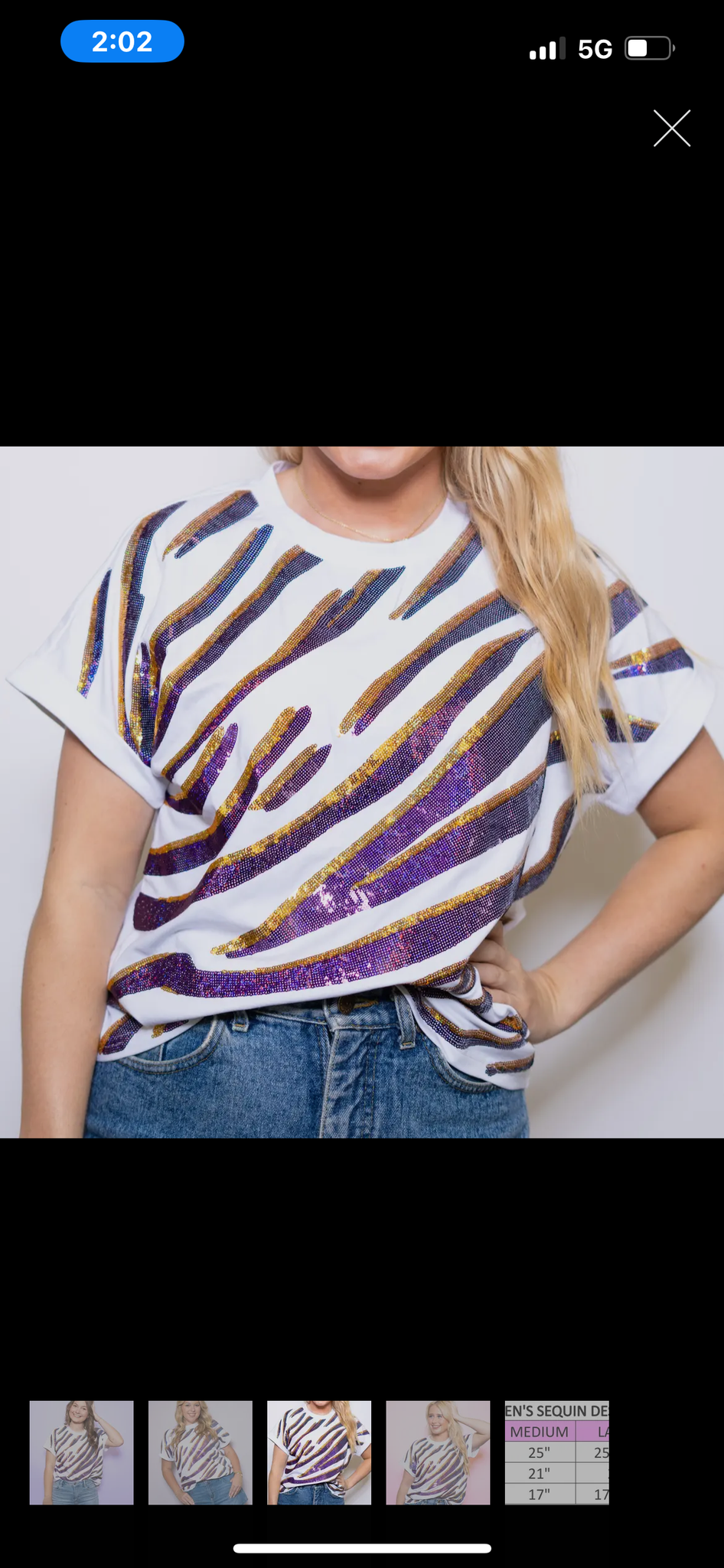 Gameday Purple and gold tiger stripe top
