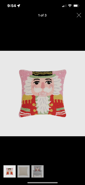 Nutcracker red hook pillow