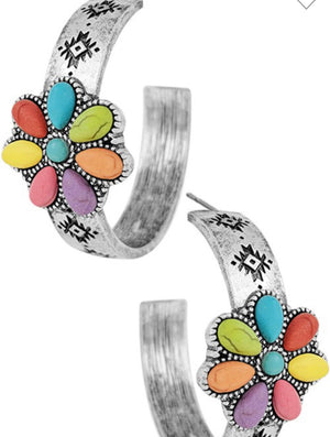 Aztec flower hoops